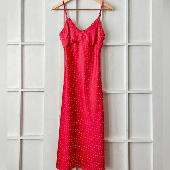 Silk Polka Dot Dress in red - Picture 1 of 3